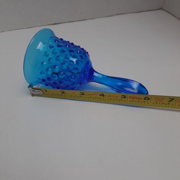 Fenton Cobalt Blue Hobnail Glass Bell 6" Handcrafted Decorative Piece - Picture 8 of 10
